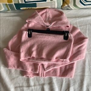 Soft Pink zip-up hoodie with a baby pink tube top to match. AMAZING!